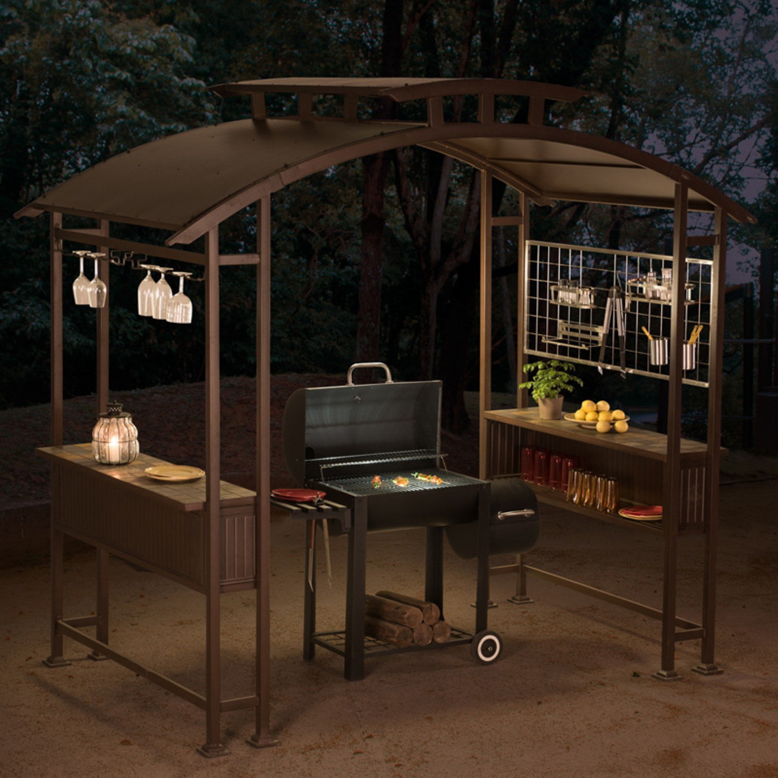 Sunjoy Mouton 8 Ft W X 5 Ft D Metal Grill Gazebo Brickseek