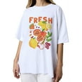 thumbnail image 1 of Women Y2K Oversize Summer Fruit Graphic Print White Tee Shirt Short Sleeve Crew Neck Cotton Aesthetic Tshirt Tops Fruits, 1 of 7