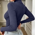 thumbnail image 6 of Wenini Women's Solid Color Turtleneck Ribbed Knit Sweater Slim Long Sleeve Pullover Top Trendy Base Layer Top, 6 of 7