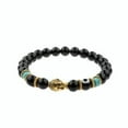 thumbnail image 5 of EOEMY Fashion Women 8mm White Turquoise Lava Beads Buddha Head Men Charm Bracelets-D001-14, 5 of 9