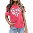 thumbnail image 2 of TSADFHJI Hauts d'Hiver Chauds pour Femmes, T-Shirt d'Été Imprimé Confortable et à la Mode en Coton Coloré à Manches Courtes Rouge Melon D\'eau, 2 of 4