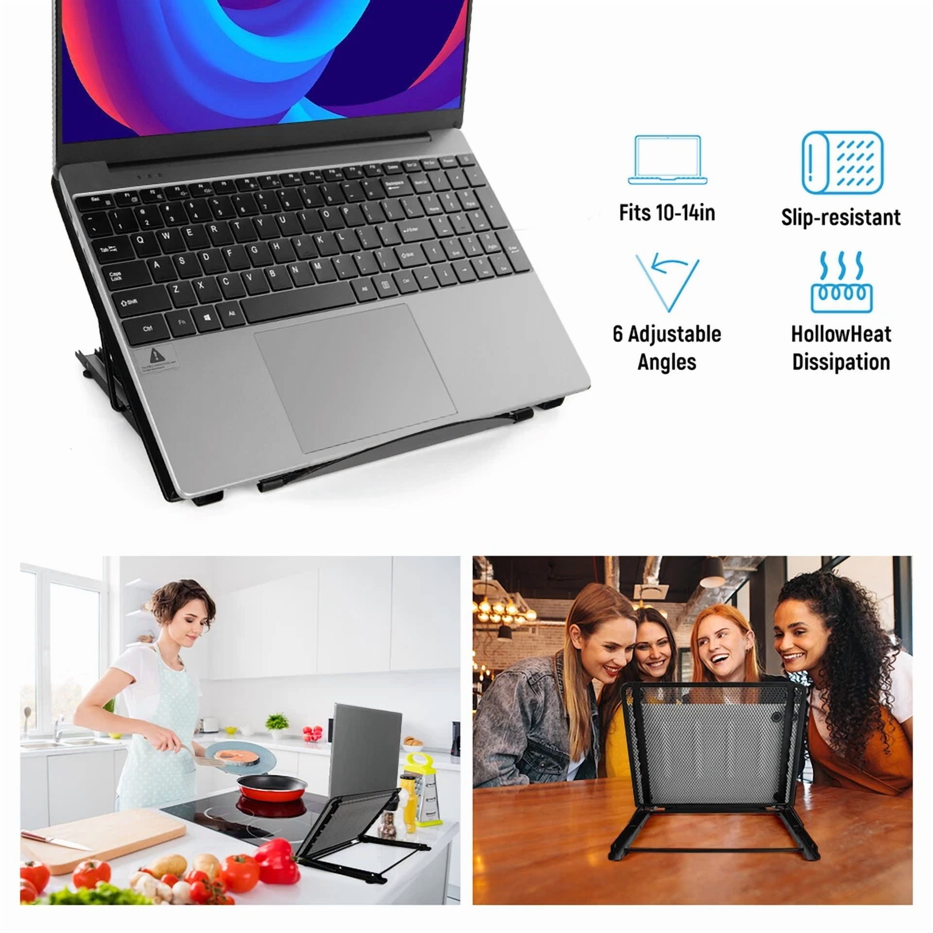 PRIME- Foldable Laptop Stand Angle Adjustable Tablet Holder Riser Portable Ventilate