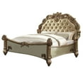 thumbnail image 2 of Acme Vendome Eastern King Bed, Brass Synthetic Leather & Gold Patina, Wood, Poly Resin, Upholstered, 2 of 8