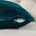 thumbnail image 6 of Home Soft Things Sculpted Stripe Faux Fur Pillow Covers, 1 piece, 20"x20", Teal, 6 of 9