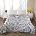 thumbnail image 2 of Yooshoverk Summer Quilt, White, 55x76.8in, Cool Printed, Breathable Cotton, Hot Sleeper Comfort, 2 of 6