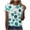 Green, variant on Raeneomay Casual Plus Size Tunics Tops Women's Casual Letter Print Pullover Short Sleeve T-Shirt Tops Shirt