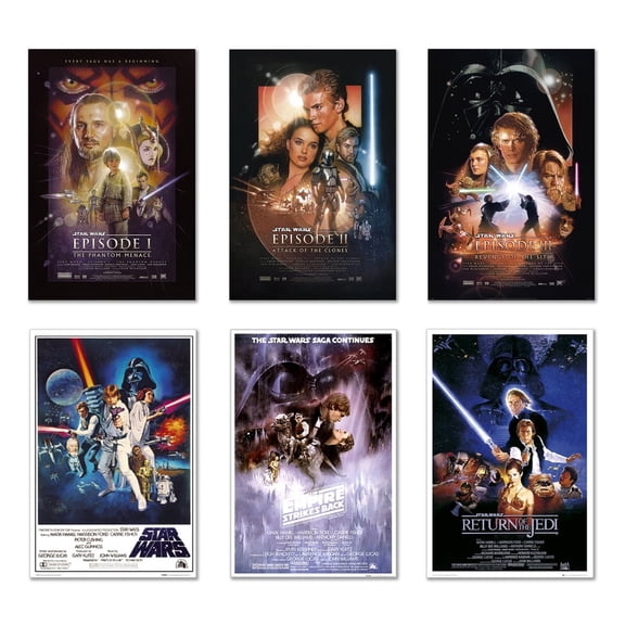 STAR WARS: EPISODE I-VI - 6 PIECE MOVIE POSTER SET (REGULARS 2) (24 X 36" EACH)