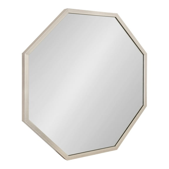 Kate and Laurel Laverty Modern Framed Octagon Mirror, 28 x 28, Silver, Contemporary Geometric Wall Decor