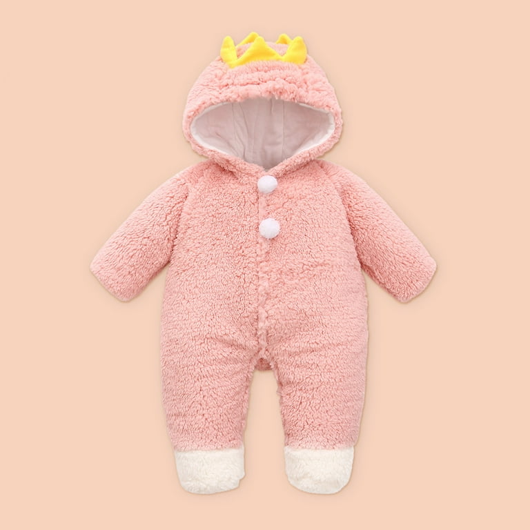 POIUYTR Newborn Baby Snowsuit Fleece Lined Onesie Outfits Warm