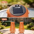 thumbnail image 3 of The Growing Ground 2 pack Solar LED Modern Geometric Lanterns with Handle, Orange, 3 of 9