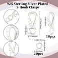 thumbnail image 2 of 1 Box 10pcs S Hook Clasps Sterling Silver 19mm Necklace Clasp Connector with 20pcs Jump Ring for DIY Jewelry Making, 2 of 9