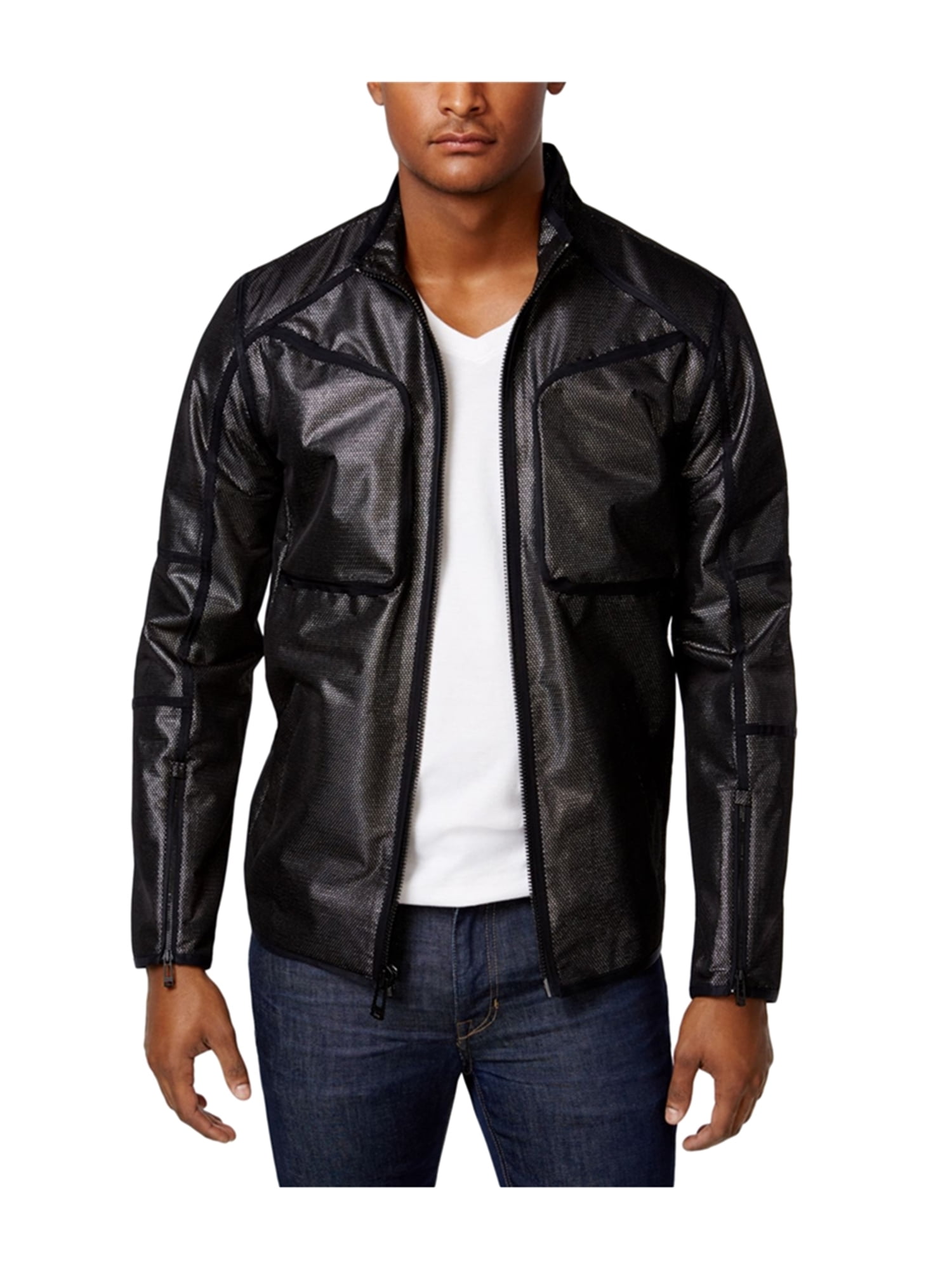 calvin klein leather bomber jacket