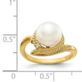 thumbnail image 3 of 14k Yellow Gold Polished Prong set 8.5mm Freshwater Cultured Pearl Diamond ring Size 6 - Ring for Women, 3 of 3