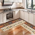 thumbnail image 3 of Kitchen Rugs Sets Of 2,Ethnic Geometric Striped Pattern Anti Fatigue Kitchen Mat Rugs Non Slip Washable,Decorative Kitchen Floor Mats for Kitchen,Sink,Laundry,17"X47", 3 of 5
