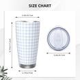 thumbnail image 4 of Logiee Blue Checkboard Print 20OZ Car Cup with Lid, Stainless Steel Vacuum Insulated Double Wall Travel Tumbler, Durable Insulated Coffee Mug,Thermal Cup with Straw-Straw Three-piece Set, 4 of 8
