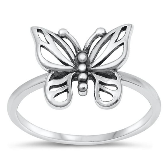 Monarch Butterfly Love Ring .925 Sterling Silver Band Jewelry Female Male Unisex Size 7