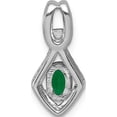 thumbnail image 3 of 14K White Gold Fancy Diamond And Oval Emerald Pendant Made In India pm5266-em-010-wa, 3 of 5