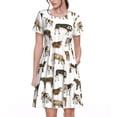thumbnail image 1 of Bixox Robe d'Été à Manches Courtes pour Femmes Robe Ample Longueur Genou avec Poches-Vache, 1 of 7