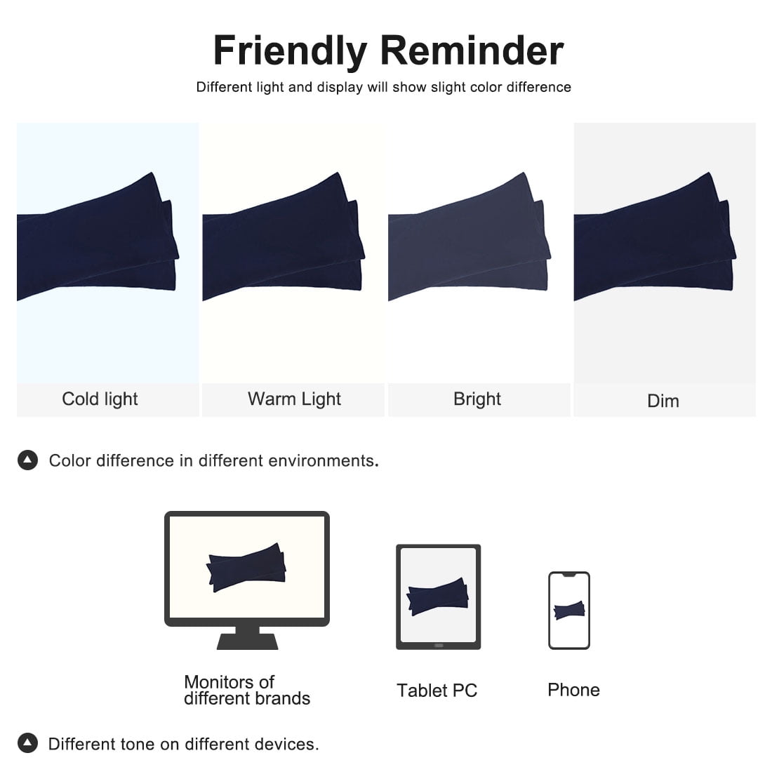 Unique Bargains Microfiber Solid Long Body Pillowcases, 2-Pack Navy 20" x 72"