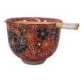 thumbnail image 3 of Colorful Spring Flowers Ceramic Donburi Ramen Soup Red Bowl With Chopsticks Set, 3 of 9