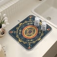 thumbnail image 7 of Ryvnso Retro Ethnic Flowers Dish Drying Mat for Kitchen Countertop 16x18 Small Dish Pad Drainer Rack Dish Sink Mats, 7 of 7