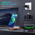 thumbnail image 6 of 3 in 1 Wireless Charging Station Mag-Safe Fast Charging Station for Apple MagSafe Charger, with USB C Charger, Foldable Charging Magnetic Wireless Charger Stand, Space Aluminum Travel Charger, 6 of 7