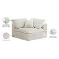 thumbnail image 5 of Maklaine Contemporary Velvet Modular Corner Chair in Soft Cream, 5 of 6