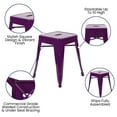 thumbnail image 5 of BizChair 18" Table Height Stool, Stackable Backless Metal Indoor Dining Stool, Commercial Grade Restaurant Stool in Purple - Set of 4, 5 of 11