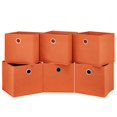 thumbnail image 1 of Contenedores de almacenamiento de cubos naranjas 11x11x11 Cajas de cubos de almacenamiento decorativos Organizador plegable Cestas de almacenamiento Cajones de tela Cajones Cubos plegables Insertos Al, 1 of 5