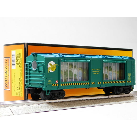 MTH RAILKING SEA TURTLES OPERATING AQUARIUM CAR O GAUGE 30-79695