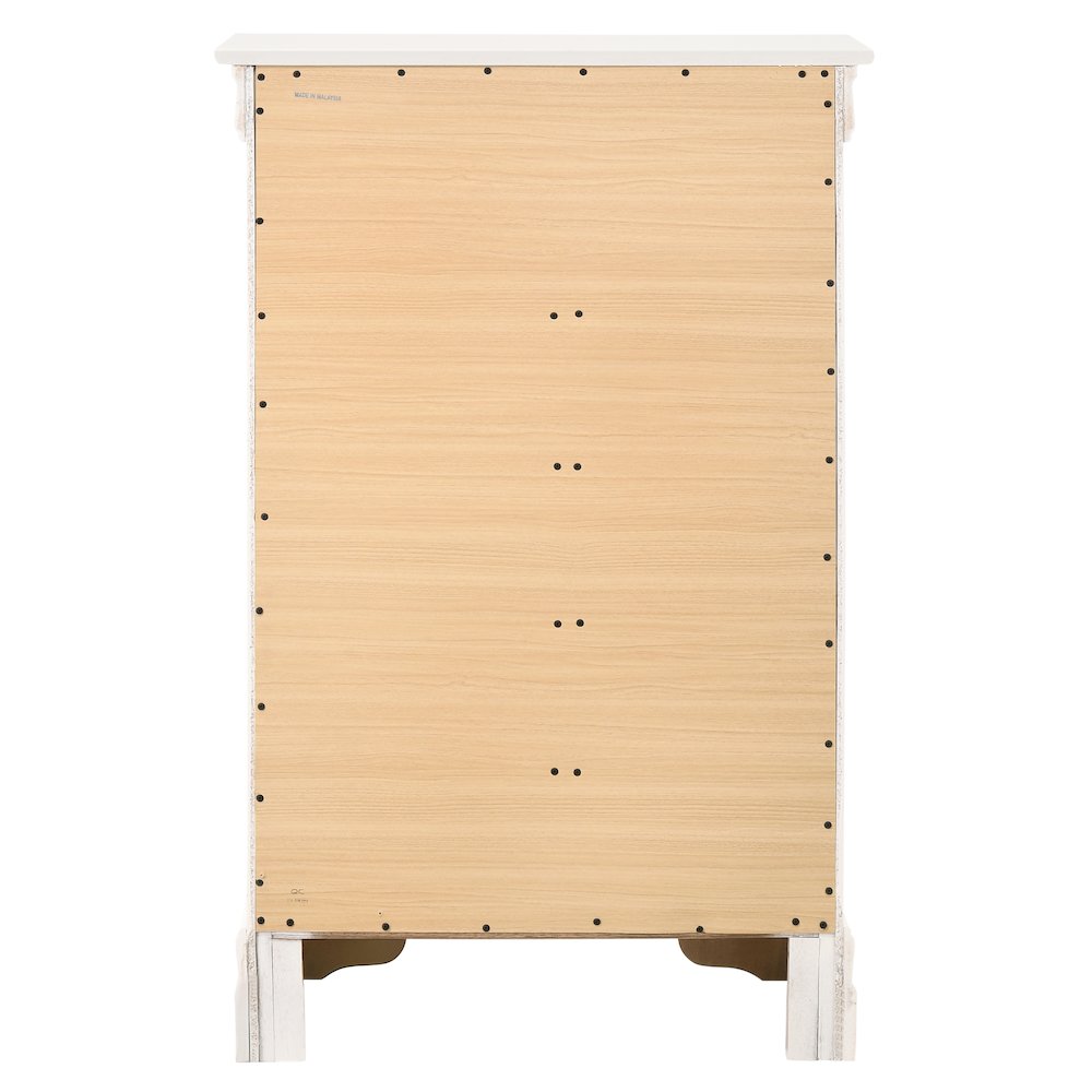 Glory Furniture LouisPhillipe Chest in White Color