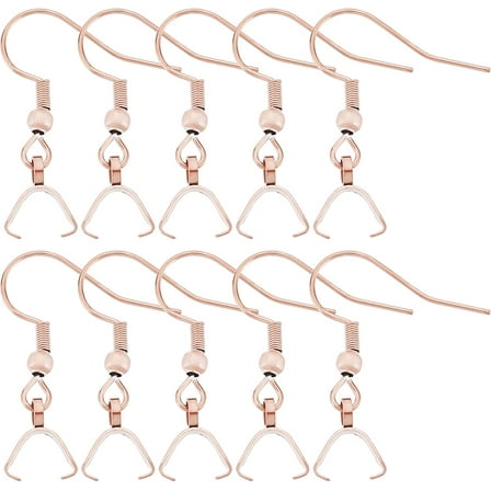 1 box 50pcs Stainless Steel Earring Hooks with Pendant Pinch Bails Ear Wire French Fish Hooks Buckle Pendant Clasp for DIY Jewellery Earring Making Crafts Findings