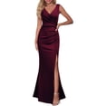thumbnail image 1 of ORUYROP Robe Longue de Soirée Formelle pour Femmes Robe de Soirée Invité de Mariage Demoiselle d'Honneur Sans Manches Col en V Fendue Robes de Cocktail, 1 of 4