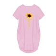 thumbnail image 2 of DPTALR Chandail pour Femmes Dames Surdimensionné Ample à Manches Courtes avec Poche Robe Mini à Enfiler, 2 of 4