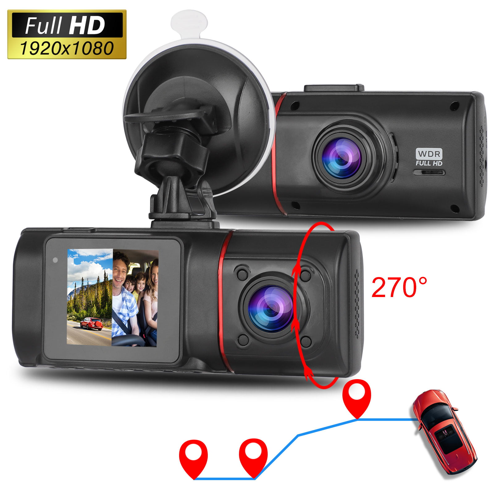 Dual Len 1080P Dash Cam G-Sensor For Truck Loop Recording Night Vision 