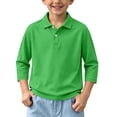 thumbnail image 3 of Crunowin Boys And Girls School Uniform Polo Collar Shirt Spring Fall Quick-Dry Kids Casual Tops Green Size 13, 3 of 9