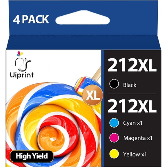212XL Ink Cartridge Replacement for Epson 212XL XP-4105 XP-4100 WF-2850 WF-2830 Printer Ink Cartridger (4 Pack, Black, Cyan, Magenta, Yellow)