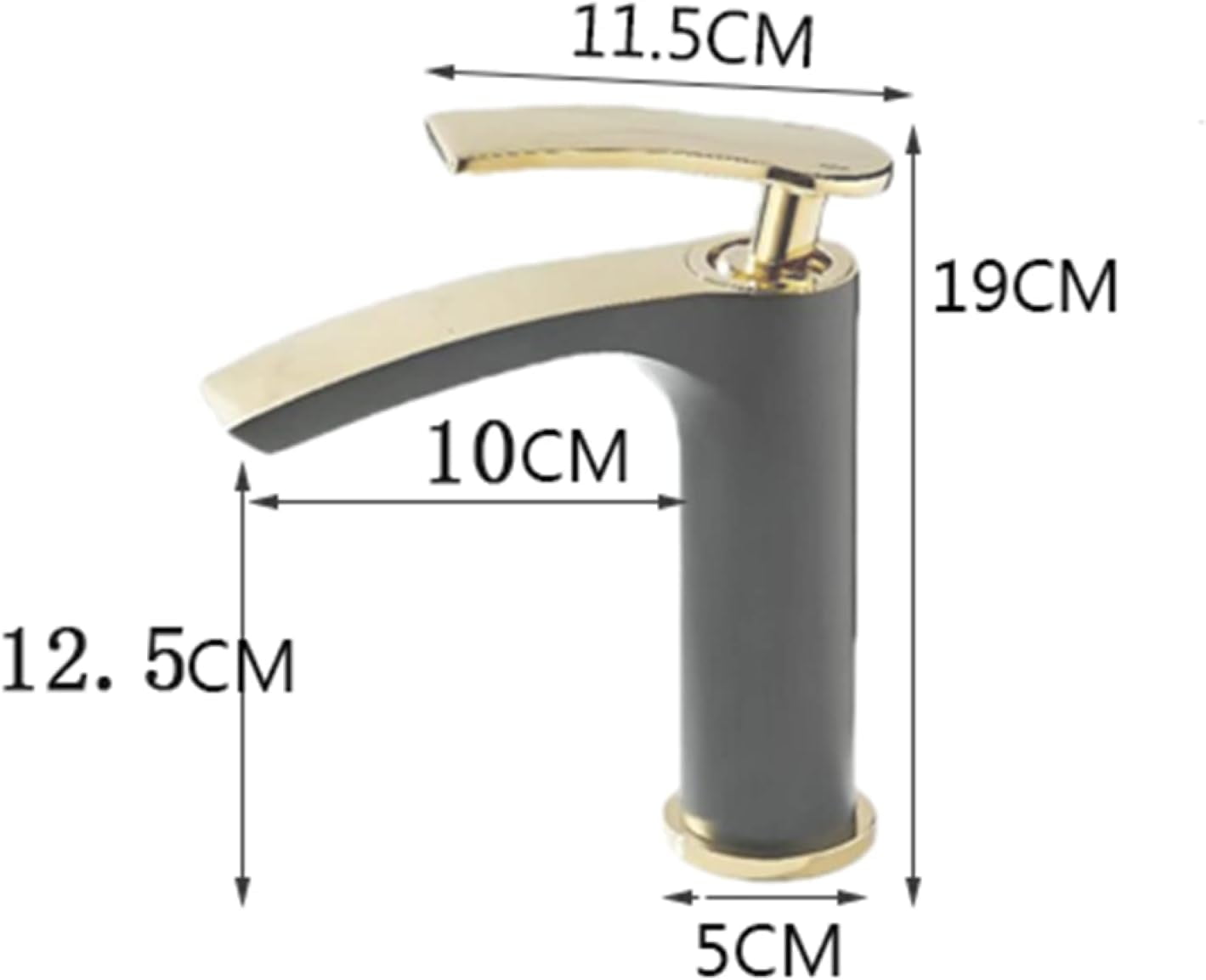 Waterfall Bathroom Faucet, Brass Faucet Bathroom, Hot and Cold Water Mixer Tap, Single Handle Waterfall Bathroom Sink Faucets White Gold, Short