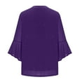 thumbnail image 4 of MIUOWANP Womens 3/4 Sleeves Sequin Tops Women's Solid Sparkling Bronzing Dressy Blouses Shirts Elegant Holiday Party Gathering Casual Loose Mesh Layered Flowy Tunic Tops Purple M, 4 of 4