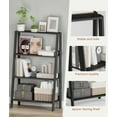 thumbnail image 3 of Ladder Bookshelf, 4 Tier Bookcase, Small Bookshelf with Storage, Freestanding Display Stand for Living Room, Kitchen, Bedroom, Balcony, Black, 3 of 7