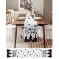 thumbnail image 3 of Pink Black Christmas Tree Table Runner 70 Inches, Xmas Snowflake Bed Runner Dresser Scarves Tabletop for Indoor Outdoor Parties/Ceremony/Banquet, 13" x 70", 3 of 8