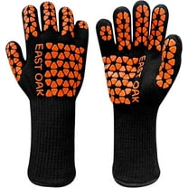 East Oak BBQ Gloves 1472°F Heat Resistant Non-Slip Red Silicone Grill Gloves