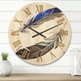 thumbnail image 2 of Designart 'Colourful Boho Art Feathers III' Bohemian & Eclectic Wood Wall Clock, 2 of 5