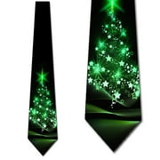 Christmas Ties Mens Green Xmas Tree Necktie by Three Rooker