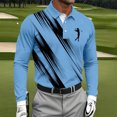 thumbnail image 2 of Men's Shirt Long Sleeve Quarter Button Lapel Collar Print Pullover Loungewear Blue 5XL, 2 of 3