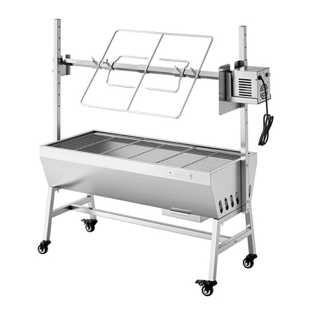 Dranite Rotisserie Grill 38W BBQ Spit Roaster, 132LBS Capacity Charcoal Pig/Lamb Rotisserie