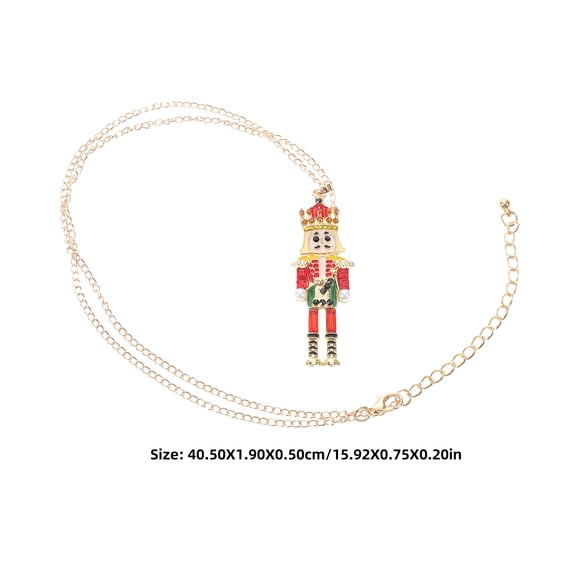BESTYASH Christmas Nutcracker Necklace with Red Enamel Soldier Pendant and Sparkling Zirconia Holiday Jewelry