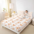 thumbnail image 3 of Erosebridal Watercolor Bow Girls Bed Sheets, Orange Polkadots King Sheets, 4pcs, 3 of 5