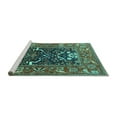 thumbnail image 2 of Ahgly Company Machine Washable Indoor Round Oriental Turquoise Blue Industrial Area Rugs, 8' Round, 2 of 4