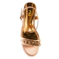 thumbnail image 4 of FSJ Women Graceful Stiletto Super High Heel Sandals Crystal Chain Open Toe Ankle Buckle Strap Platform Pumps Wedding Dress Shoes Size 8 Champagne, 4 of 4
